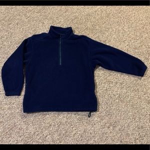 Eddie Bauer Navy 3/4 zip fleece cinch bottom